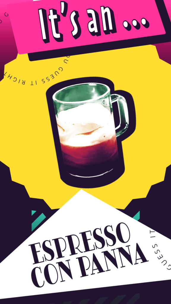 espresso on 90s background