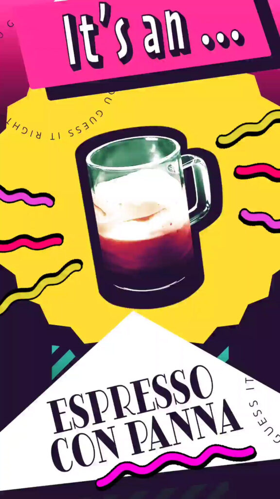 espresso on 90s background