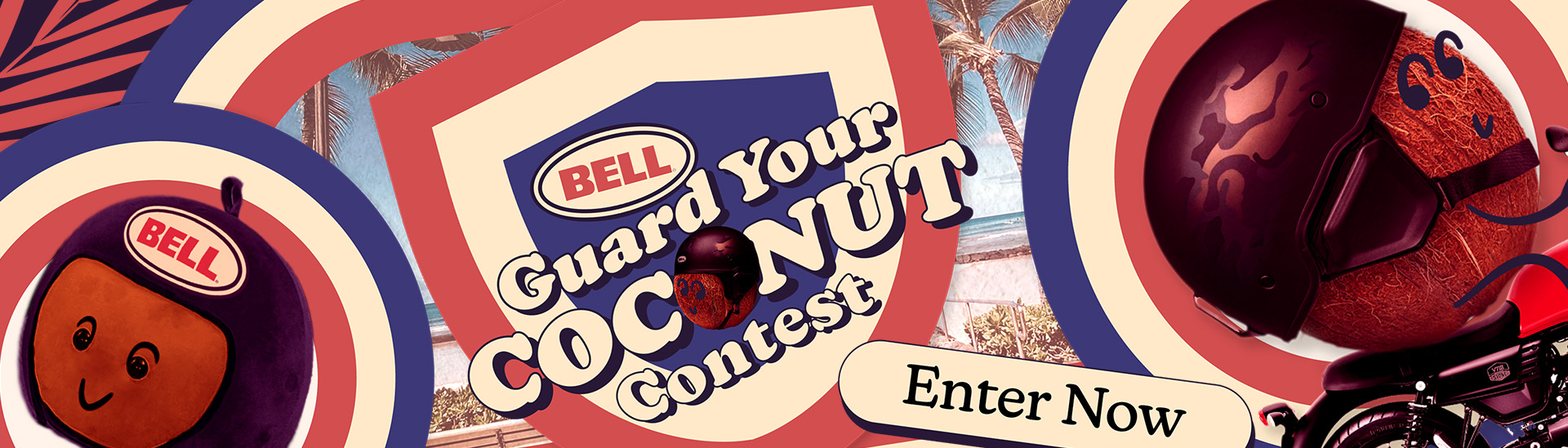 Bell helmet contest with coconut character