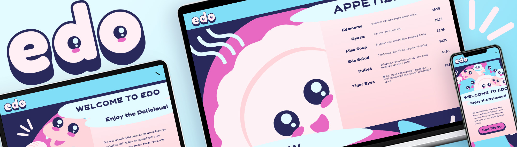 cute characters on device screens